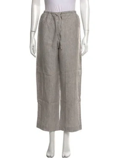 Pre-owned Deiji Studios Linen Wide Leg Pants In Grey