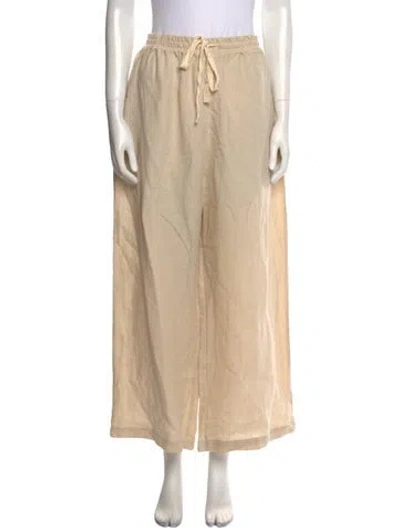 Pre-owned Deiji Studios Linen Wide Leg Pants In Neutral