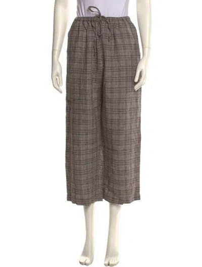 Pre-owned Deiji Studios Linen Wide Leg Pants In Neutral