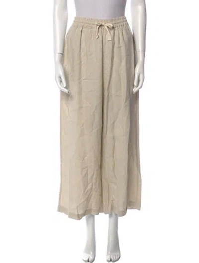 Pre-owned Deiji Studios Linen Wide Leg Pants In Neutral