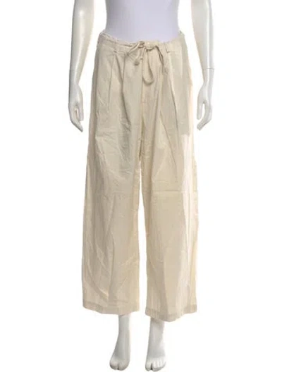Pre-owned Deiji Studios Linen Wide Leg Pants In Neutral
