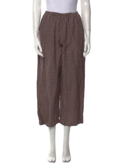 Pre-owned Deiji Studios Linen Wide Leg Pants In Red