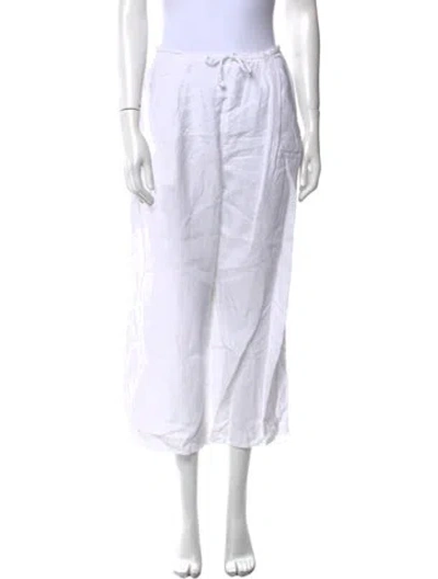 Pre-owned Deiji Studios Linen Wide Leg Pants In White