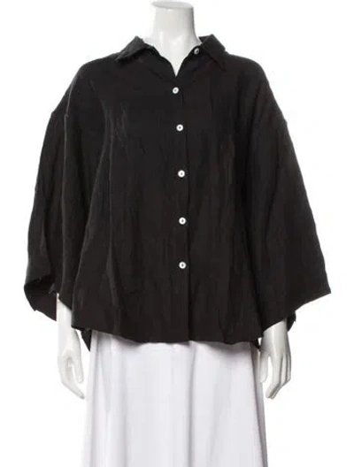 Pre-owned Deiji Studios Long Sleeve Button-up Top In Black