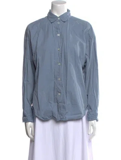 Pre-owned Deiji Studios Long Sleeve Button-up Top In Blue