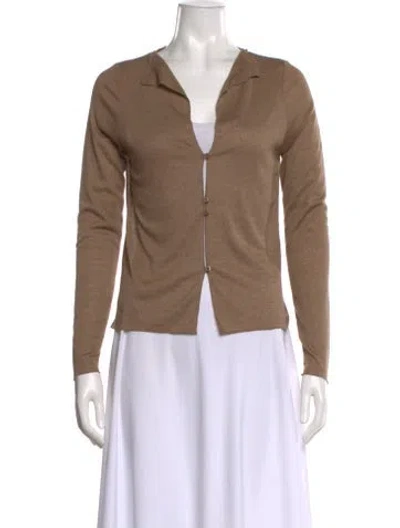 Pre-owned Deiji Studios Long Sleeve Button-up Top In Brown