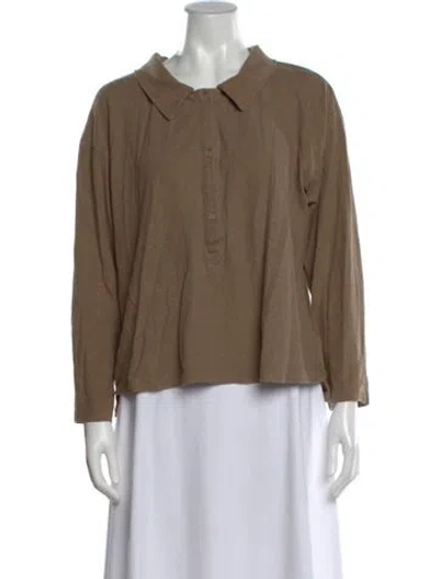 Pre-owned Deiji Studios Long Sleeve Top In Brown