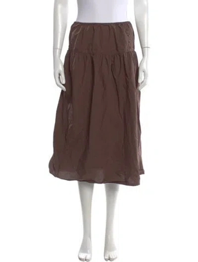 Pre-owned Deiji Studios Midi Length Skirt In Brown