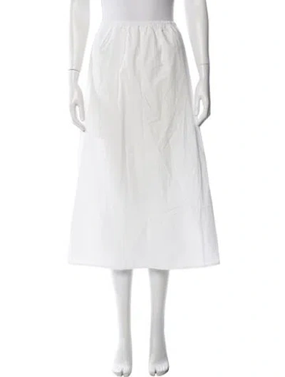 Pre-owned Deiji Studios Midi Length Skirt In White