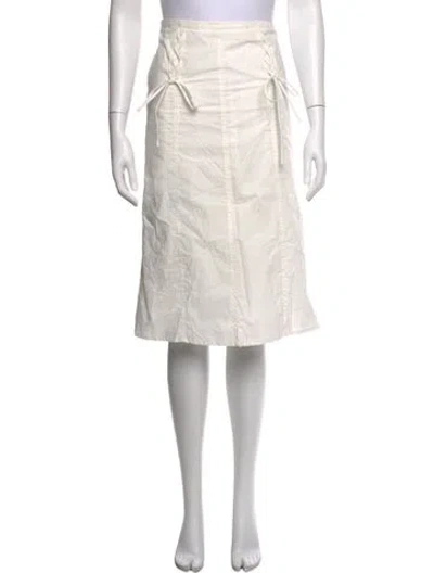 Pre-owned Deiji Studios Midi Length Skirt In White
