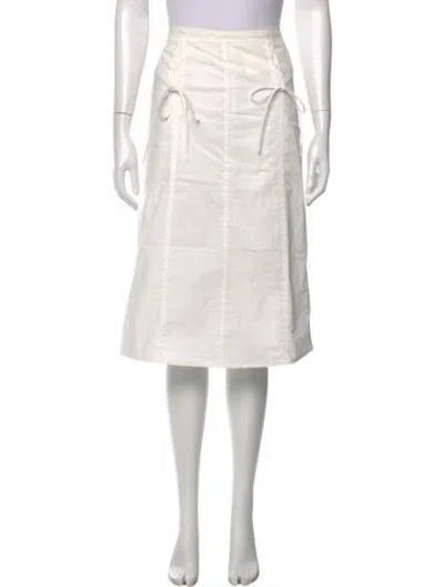 Pre-owned Deiji Studios Midi Length Skirt In White