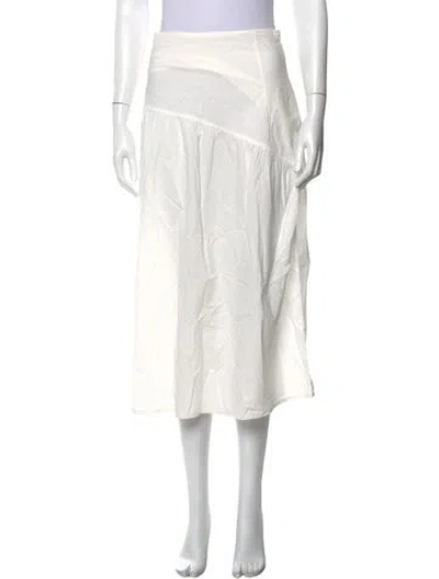 Pre-owned Deiji Studios Midi Length Skirt In White