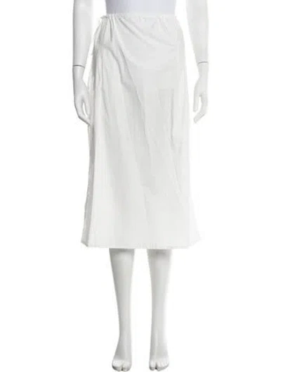 Pre-owned Deiji Studios Midi Length Skirt In White