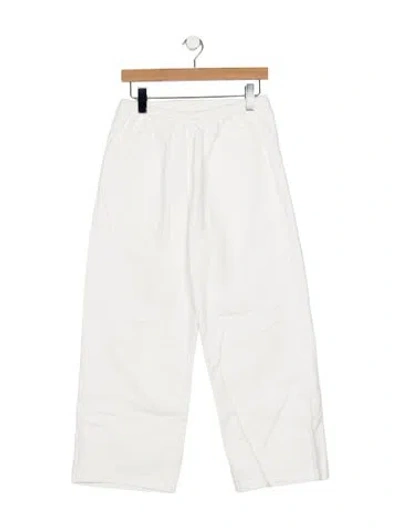 Pre-owned Deiji Studios Mid-rise Wide Leg Jeans In White
