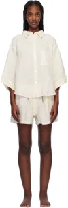 Deiji Studios Off-white 'the 03' Pyjama Set In Linen Story Stripe