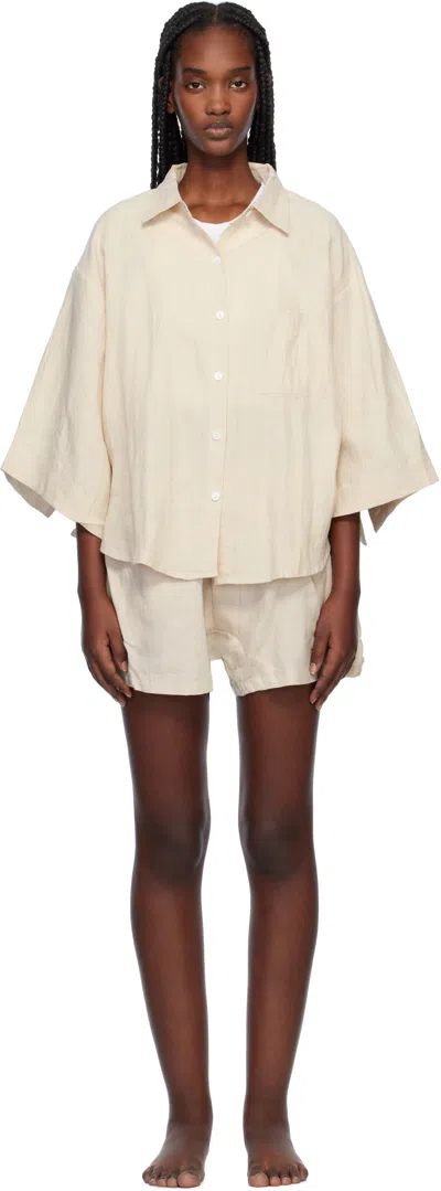 Deiji Studios Off-white 'the 03' Pyjama Set In Oatmeal