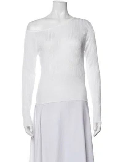 Pre-owned Deiji Studios One-shoulder Long Sleeve Top W/ Tags In White