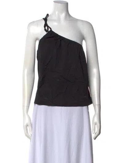 Pre-owned Deiji Studios One-shoulder Sleeveless Top In Black