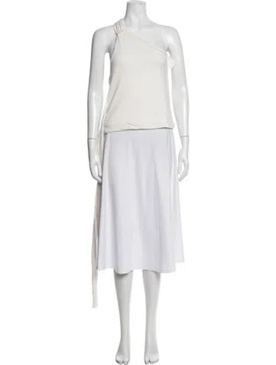 Pre-owned Deiji Studios One-shoulder Sleeveless Top In White