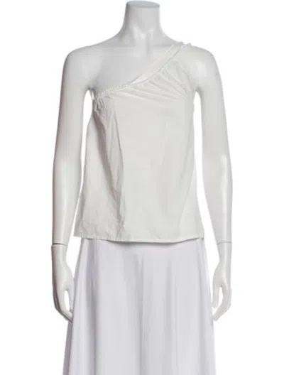 Pre-owned Deiji Studios One-shoulder Sleeveless Top In White