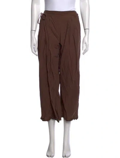 Pre-owned Deiji Studios Patterned Wide Leg Pants In Brown