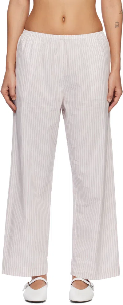 Deiji Studios Pink Ease Lounge Pants In Musk Stripe