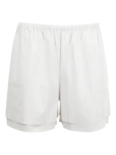 Deiji Studios Pinstripe-pattern Shorts In White