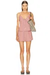Deiji Studios Placket Short Set In Pink