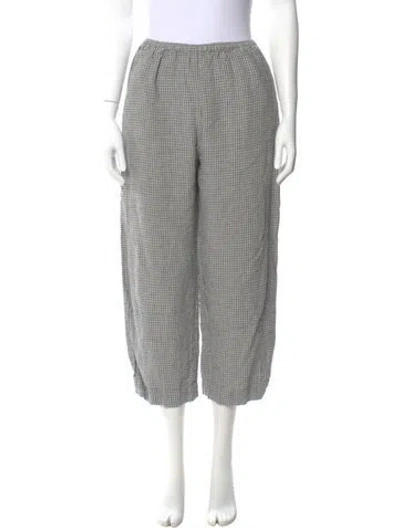 Pre-owned Deiji Studios Plaid Print Wide Leg Pants In Blue