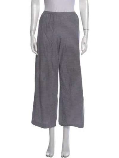 Pre-owned Deiji Studios Plaid Print Wide Leg Pants In Blue
