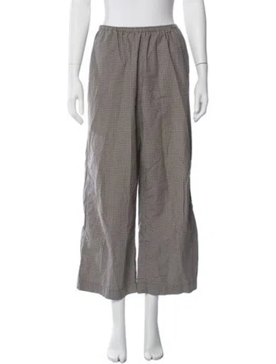 Pre-owned Deiji Studios Plaid Print Wide Leg Pants In Blue