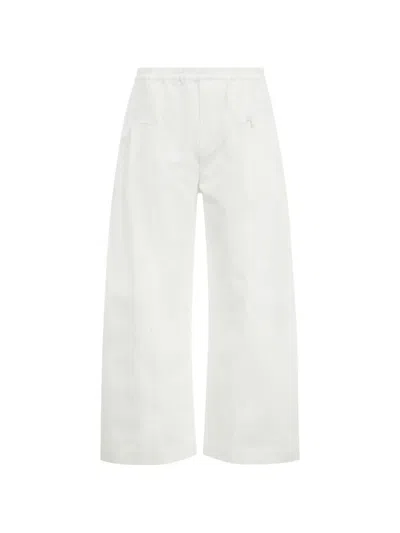 Deiji Studios Pleated Palazzo Pants In White