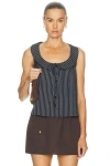 Deiji Studios Round Collar Top In Multi