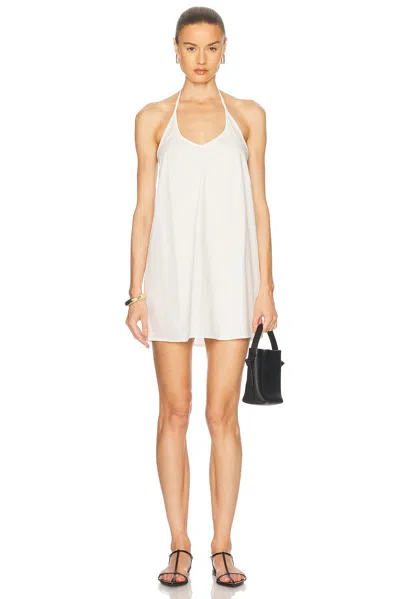 Deiji Studios Round Halter Dress In White
