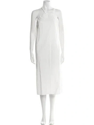Pre-owned Deiji Studios Scoop Neck Midi Length Dress W/ Tags In White