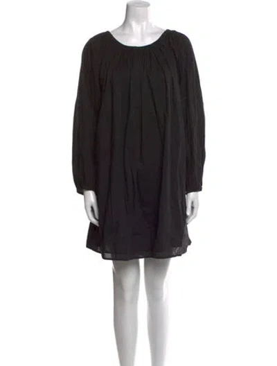 Pre-owned Deiji Studios Scoop Neck Mini Dress In Black