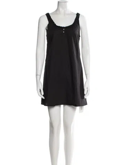 Pre-owned Deiji Studios Scoop Neck Mini Dress In Black