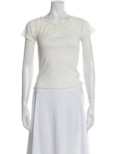 Pre-owned Deiji Studios Scoop Neck Short Sleeve Top In Neutrals