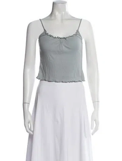 Pre-owned Deiji Studios Scoop Neck Sleeveless Crop Top In Black