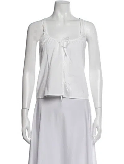 Pre-owned Deiji Studios Scoop Neck Sleeveless Top In White