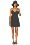 Deiji Studios Seam Front V-neck Mini Dress In Black In Black