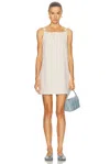 Deiji Studios Shirring Mini Dress In White