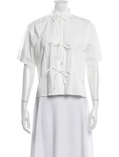 Pre-owned Deiji Studios Short Sleeve Top In White