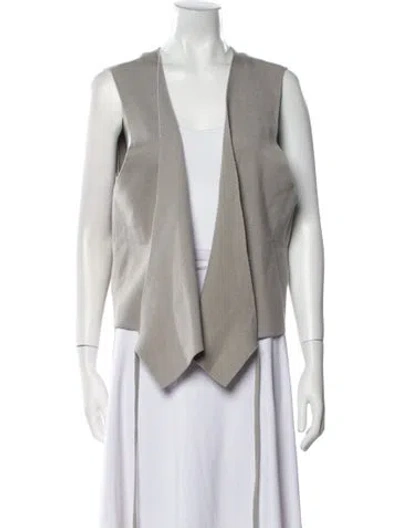 Pre-owned Deiji Studios Silk V-neck Blouse In Gray