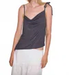 Deiji Studios Split Scoopneck Top In Night Blue In Blue