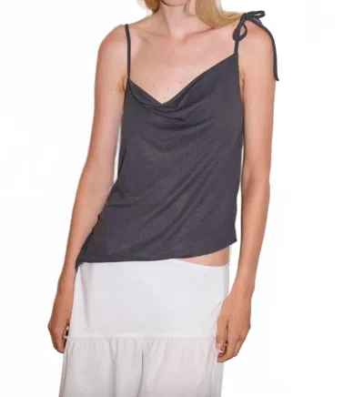 Deiji Studios Split Scoopneck Top In Night Blue