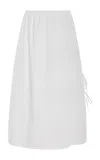 Deiji Studios Split-tie Cotton Poplin Skirt In White