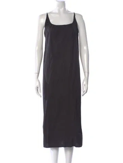 Pre-owned Deiji Studios Square Neckline Long Dress In Gray
