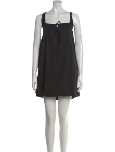 Pre-owned Deiji Studios Square Neckline Mini Dress In Black