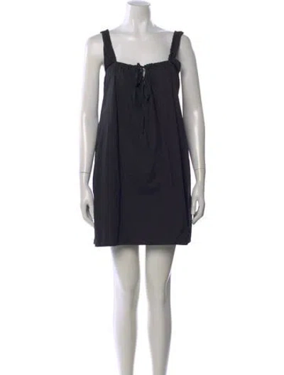 Pre-owned Deiji Studios Square Neckline Mini Dress In Black